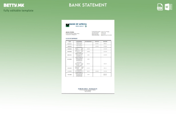 модерен стил Шаблон за збор за извод од банка на Мадагаскар Банка на Африка